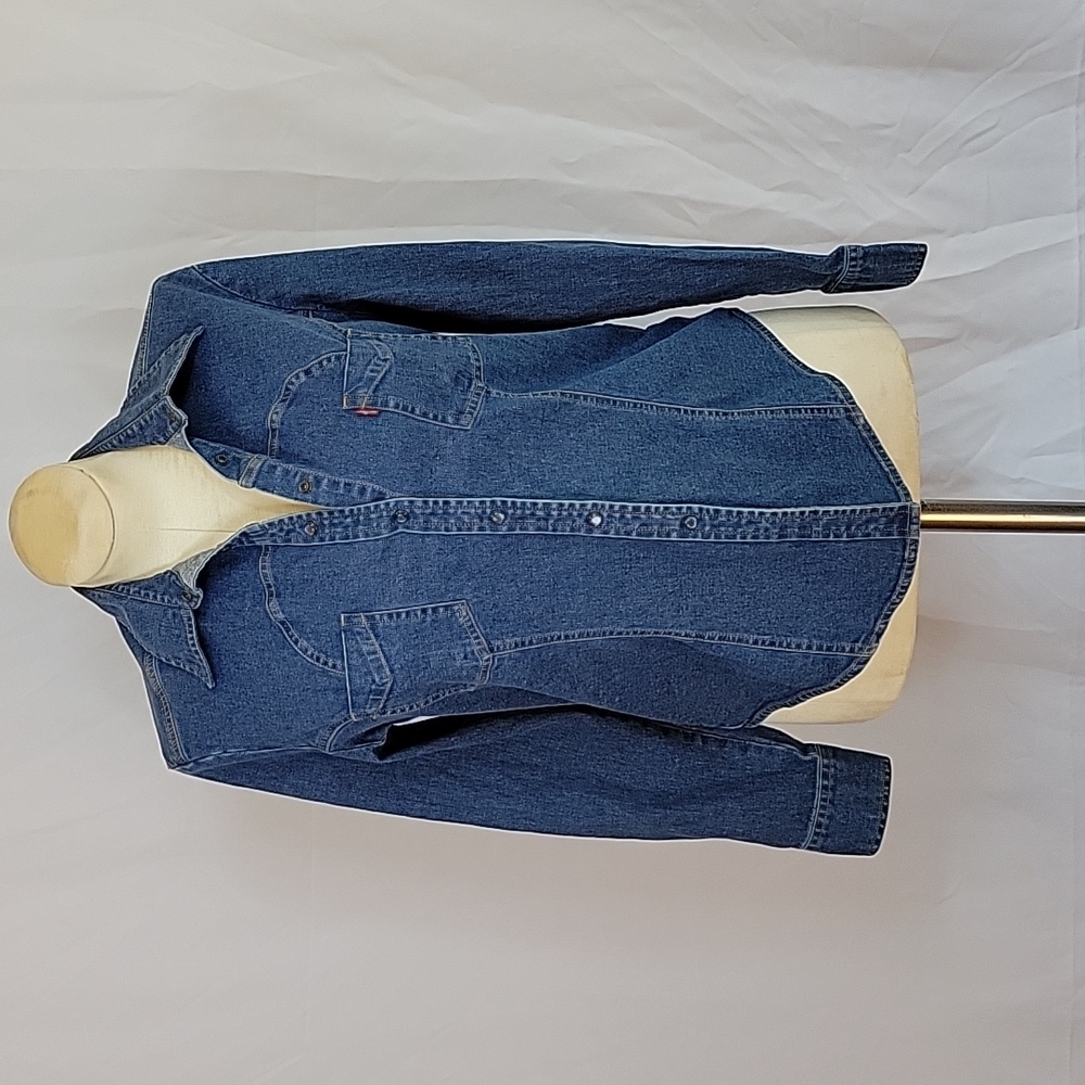 Levi's Western Wear Women's Large Medium Blue Demin Button Down